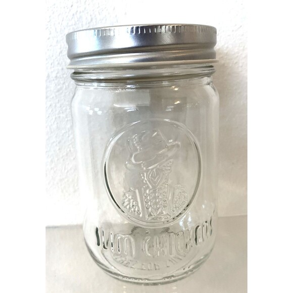 Slim Chickens Mason Jar Glass with Lid Embossed Logo 12 OZ - Picture 1 of 3